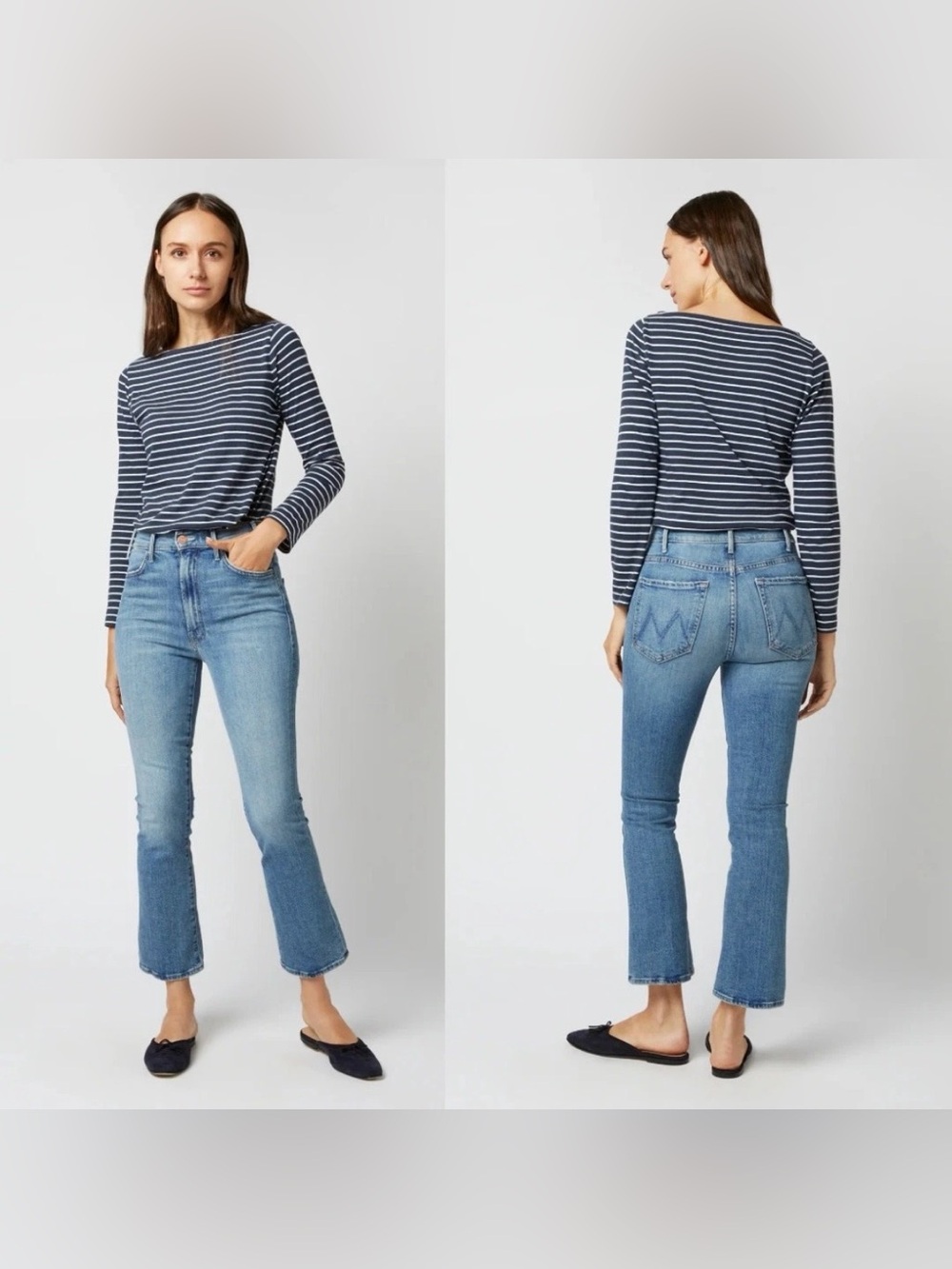 MOTHER The Hustler Ankle Jeans Scenic Route Medium Wash Flare Leg Sz 28 - Picture 4 of 14